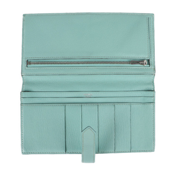 HERMES Classic Long Wallet Chevre Mint Green Bifold A Engraved - Picture 4 of 9